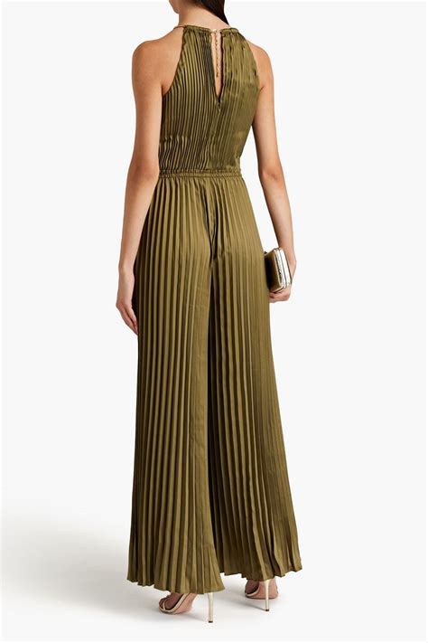 michael kors suede jumpsuit|Michael Kors pleated jumpsuit.